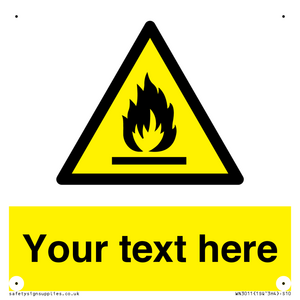 Custom flammable sign